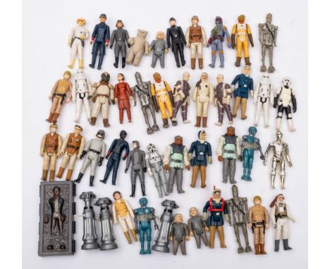 A collection of various vintage Star Wars figures: including AT-AT Driver, Bespin Security Guard and others.