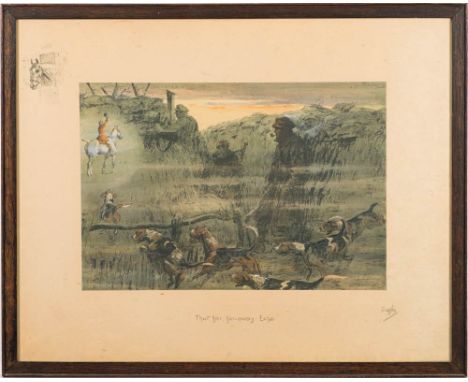 Charles Johnson Payne [1884-1967], 'Snaffles' - That far, far-away Echo,:-print, signed in pencil and blindstamp in the margi