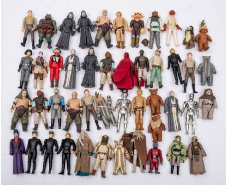 A collection of various vintage Star Wars figures: including Logray, Bib Fortuna and others