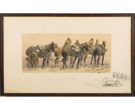 Charles Johnson Payne [1884-1967], 'Snaffles' - Gunners,:-print, signed in pencil in the marginsheet size 39 x 65cm.