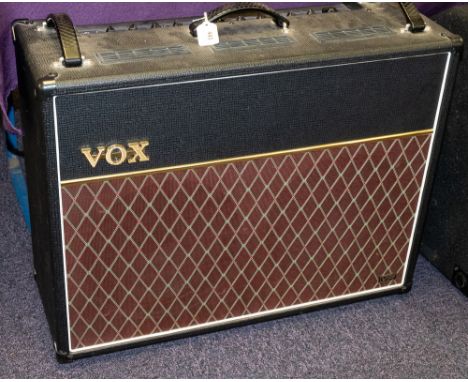 A Vox AC30VR guitar amplifier: twin VX12 speakers, 2-channel overdrive, master and normal controls, vintage AC30 style case.