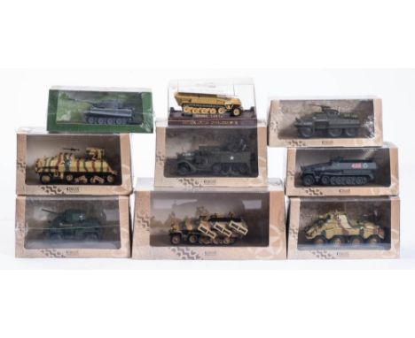 Solido Military models, a boxed group including SpKfz 234/2 Puma and others. :