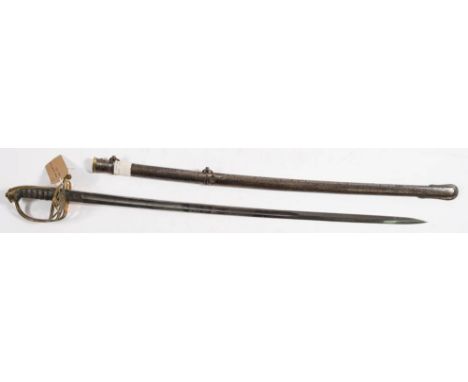 A Victorian 1822 pattern Light Infantry Officers sword by Pillin for Stevens of London: the straight single edged blade with 