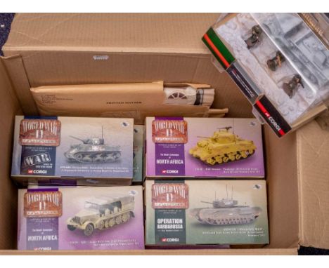 Corgi World War Two Collection Military Model group: including  CC55108 Diamond T Tank Transporter- Royal Army Service Corps 