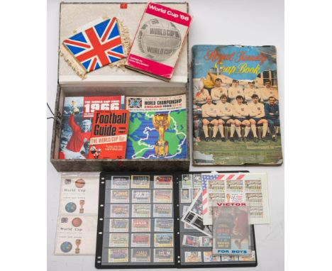 A collection of 1966 World Cup ephemera: includes scrapbook, stamps, first day covers, CD, Official Souvenir Programmes, etc 