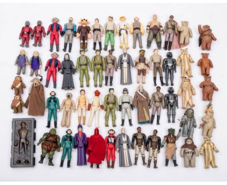 A collection of various vintage Star Wars figures: mostly 'Return of The Jedi' characters including Boushh. Squid Head and ot