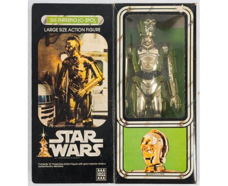 Denys Fisher Star Wars See-Threepio (C-3PO) 12 inch vintage action figure in original box: 