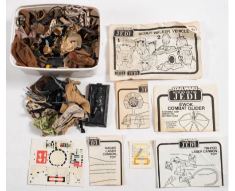 A group of vintage Star Wars figure weapons and accessories: