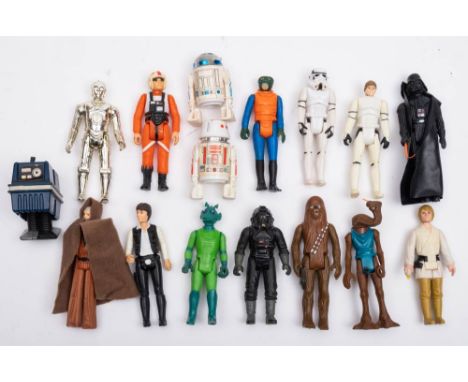 A group of vintage Star Wars figures.: including 'Darth Vader', 'Han Solo', 'Luke Skywalker' and others