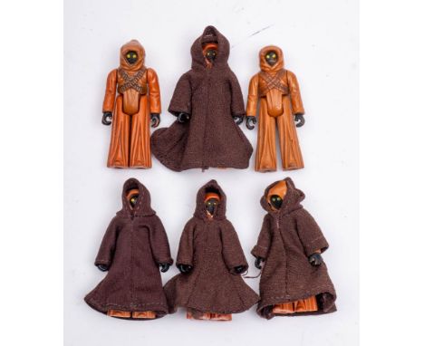 A group of vintage Star Wars figures comprising six Jawas: 