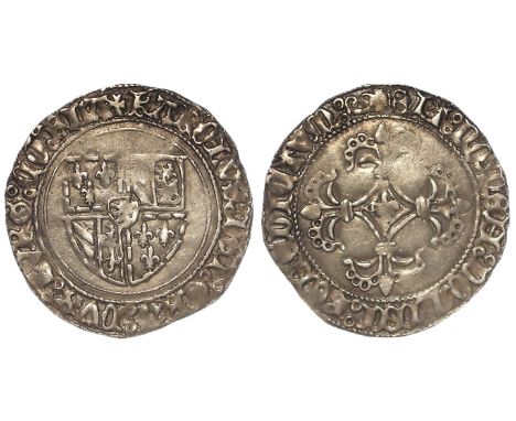 Flanders silver plack of Charles the Bold, Duke of Burgundy 1467-1477, nice full flan, scarce, VF