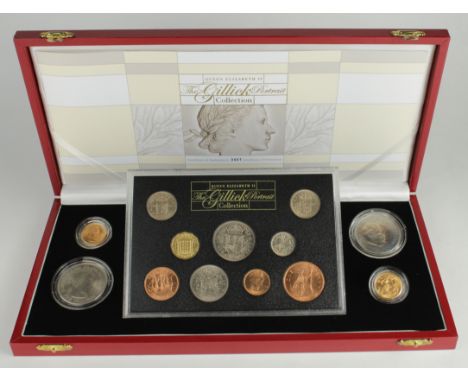 The Gillick Portrait Collection, a thirteen coin set comprising Sovereigns (2) 1957, 1968, Crowns (2) 1960, 1965, Halfcrown 1