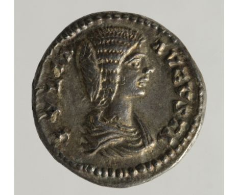 Julia Domna silver denarius, Laodicea Mint, legend reads:- VENVS FELIX, Venus standing left, holding apple and long sceptre, 