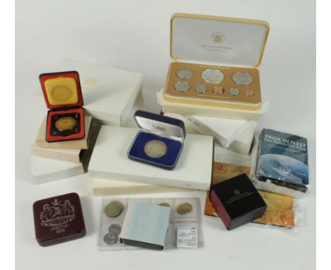 World Silver and other Proof / BU coins and sets (18 cased items and packs) 1970s-2000s.
