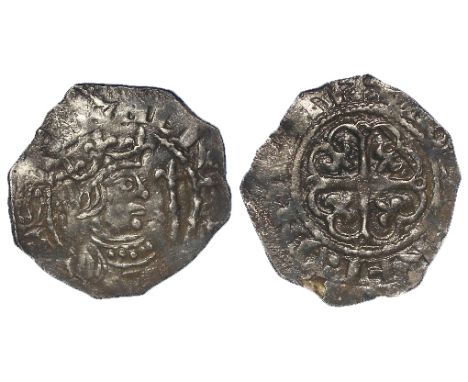 Stephen silver penny, Cross Moline or 'Watford' Type, Spink 1278, obverse reads:- +STIFNE RE, reverse reads:- +GE[    ]REI:ON