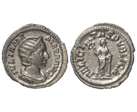 Julia Mamaea, silver denarius, Rome Mint 228 A.D., reverse:- Felicitas standing facing, head left, holding caduceus and resti