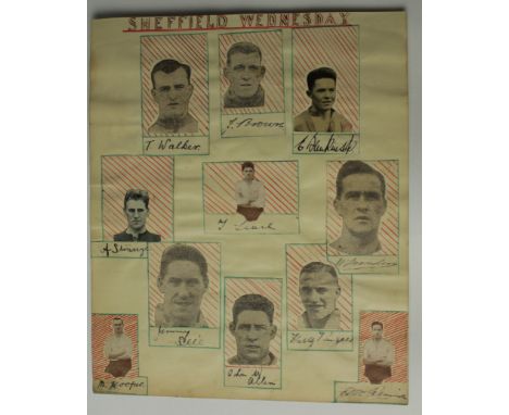 Sheffield Wednesday Season 1928/29, Wednesday were Division I Champions with 52 points. Superb album page 8" x 7" 11 players.