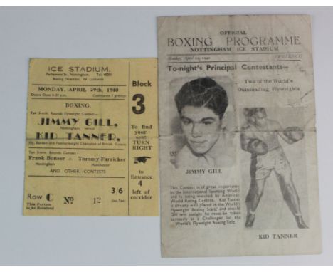 Boxing programme - Nottingham Ice Stadium 29/4/1940 with Ticket  (2)