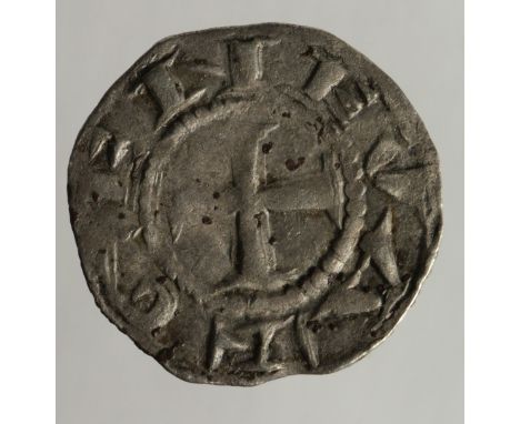 Geneva, Bishophric anonymous silver Denier, late 12th/early 13thC, short cross reverse, Kunstmann &amp; Richter 1-294, nVF, s