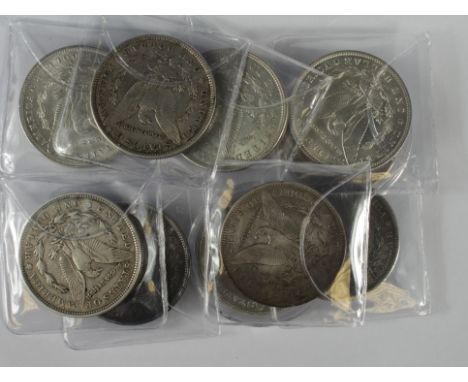 USA Morgan Silver Dollars (10) 1880-1921 various, VF to AU