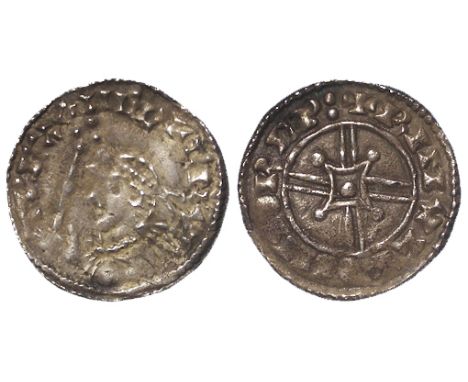 Harthacnut silver penny in the name of Cnut, Arm and Sceptre type, Spink 1169, reverse reads:- +RINVLF ON NORDP:, moneyer Rin
