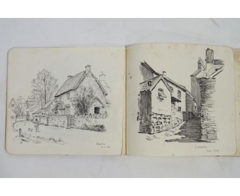Two pencil sketch books by George H.Holloway of the Bristol Savages