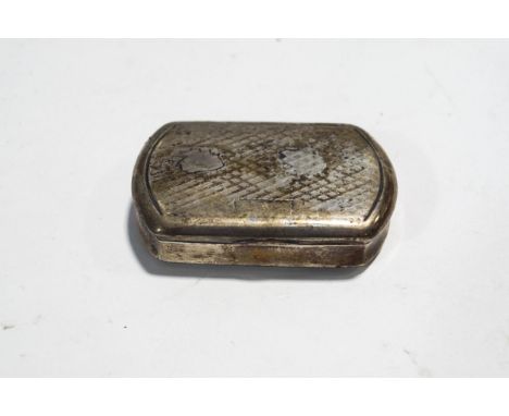 A 19th century Austrian silver oblong snuff box with engine turned cover and base and concave sides