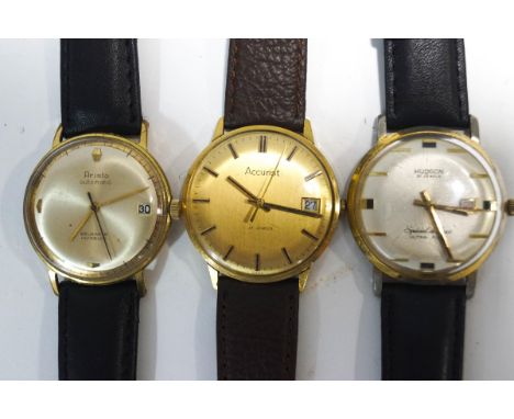 Three gentleman's vintage wristwatches, consisting of an Aristo Auto 25 jewels, a Hudson 21 jewels, and an Accurist 17 jewels