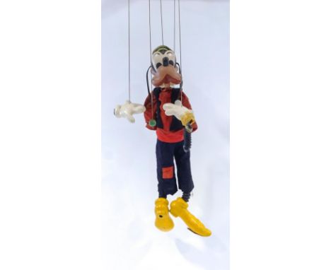A large shop display Pelham puppet of Walt Disney's Goofy, with label, 91cm high