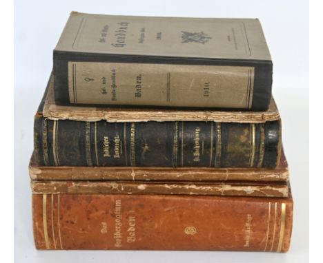 BADEN  sechs Werke: "Hof- und Staats-Handbuch des Großherzogtums Baden", G. Braunsche Hofbuchdruckerei und Verlag, Karlsruhe,