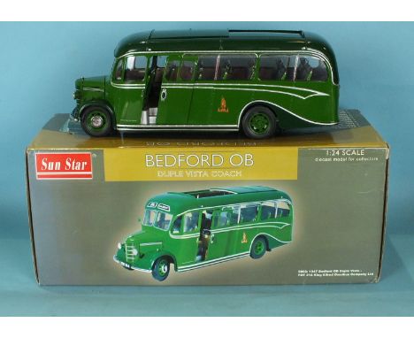 A Sun Star 1:24 scale Bedford OB coach, boxed.