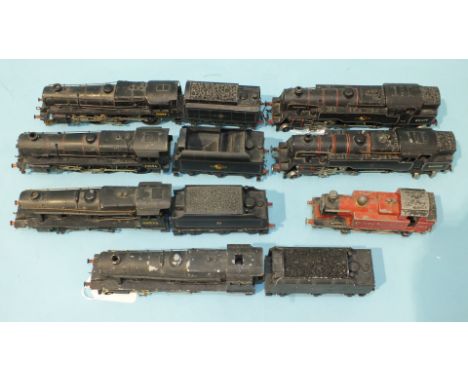 G & R Wrenn Ltd, OO gauge, four unboxed locomotives, (two with incorrect tenders) and three other diecast locomotives, unmark