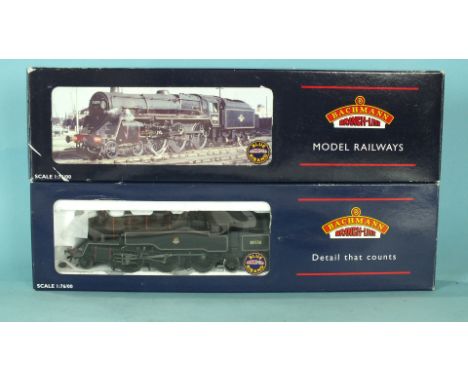 Bachmann OO gauge, a BR Standard Class 5MT 4-6-0 locomotive, 32-506 and a BR Standard Class 4MT 2-6-4T locomotive 32-355, bot