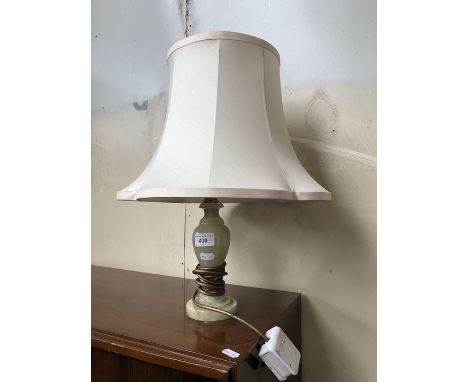 An onyx lamp. 