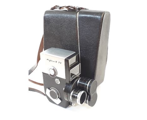 A Fujica Automatic 8 T3 movie camera in original case with instructions manual. 