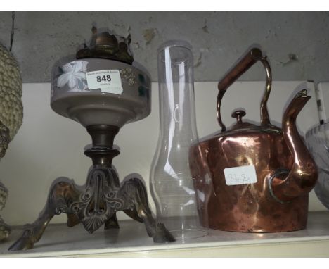 Oil lamp and copper kettle 