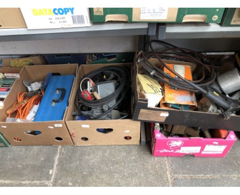 4 boxes of garageware and various misc tools 