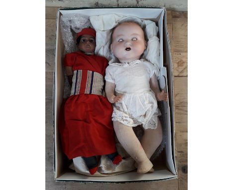 Two Armand Marseille bisque headed dolls numbers 351 and 370.Condition report : Doll 351 is in good condition overall, the ce