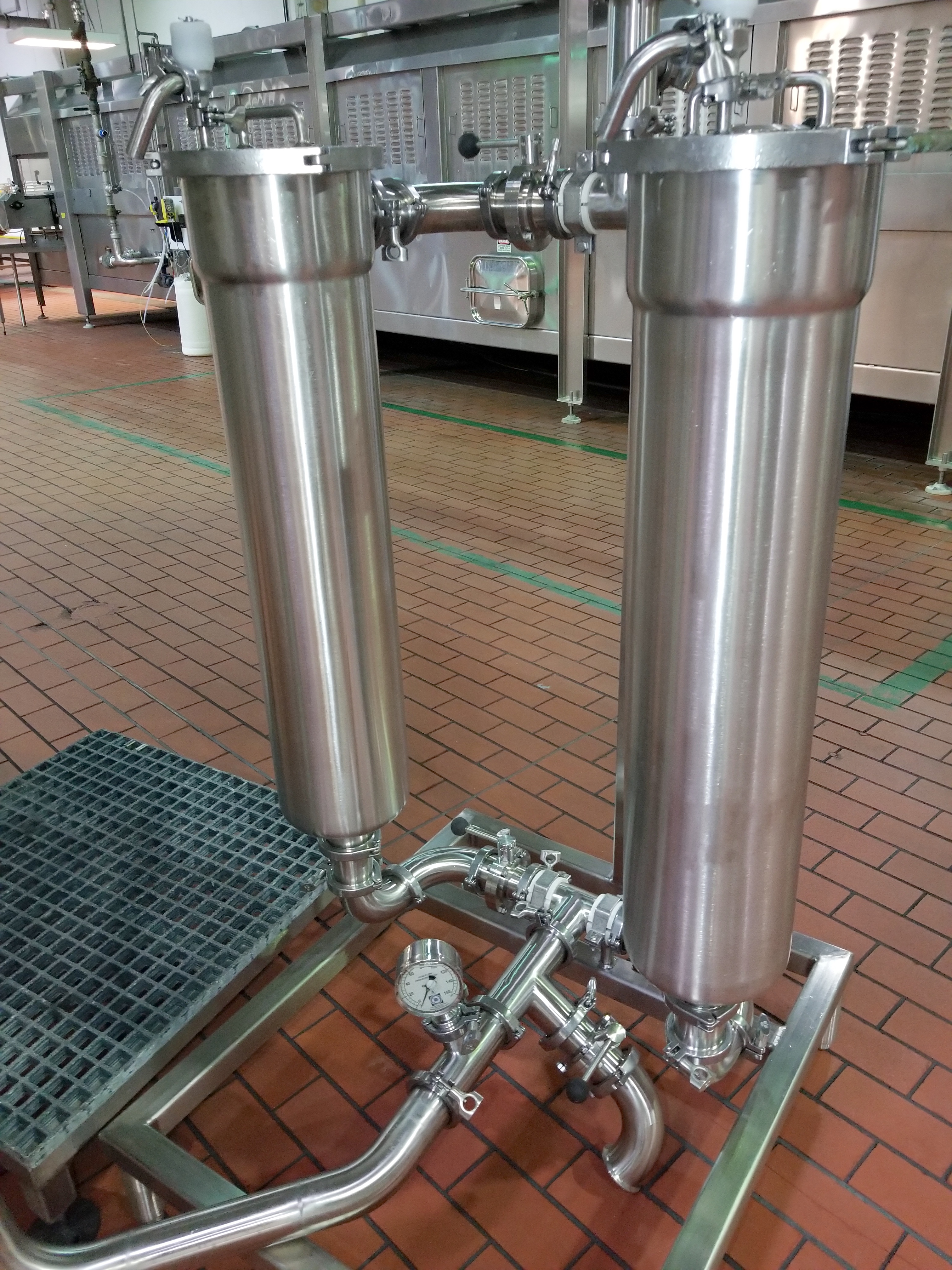 Dual Alfa Laval Filter Units on Stainless Steel Frame, (2) Temperature