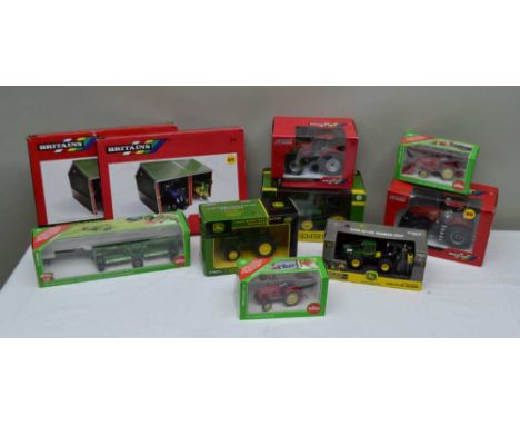 A SELECTION OF BOXED BRITAINS / SIKU TRACTORS & MACHINERY to include item numbers; Siku 3467, Siku 3461, Siku 2455, Britains 