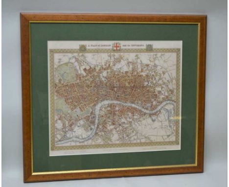 A LARGE COLOURED CITY MAP OF LONDON and its environs, published in 1831 for Lewis's Topographical Dictionary, 35cm x 47cm ima