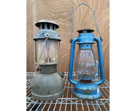 TWO VINTAGE MID CENTURY PARAFIN LAMPS ONE BEARING THE MARK VAPALUX AND THE OTHER BEARING THE LABEL BLACKSPOR 