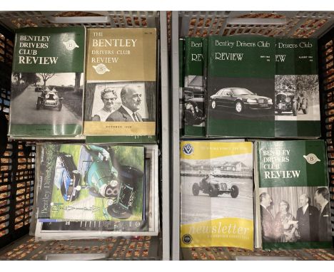 TWO CRATES OF BENTLEY DRIVING MAGAZINES AND OTHER VINTAGE CAR MAGAZINES 