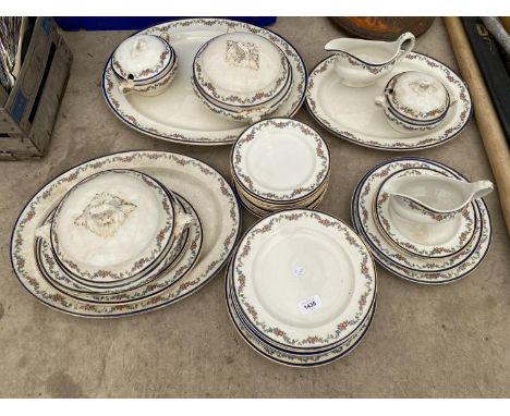 A BOOTHS CERAMIC PART DINNER SERVICE TO INCLUDE PLATES, GRAVY BOATS AND MEAT PLATES ETC 