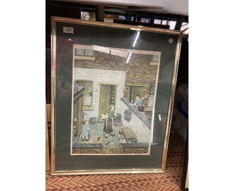 A VINTAGE LIMITED EDITION FRAMED PRINT 'BACKYARD II' SIGNED BY TOM DODSON 