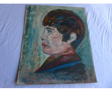 A PORTRAIT OF A YOUNG BOY, OIL ON BOARD, 61X51CM, FROM THE STUDIO COLLECTION OF THE LATE PAT ISHERWOOD (NEE WHITE) LONG TIME 
