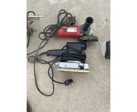 AN ANGLE GRINDER AND A FESTO ELECTRIC SANDER 