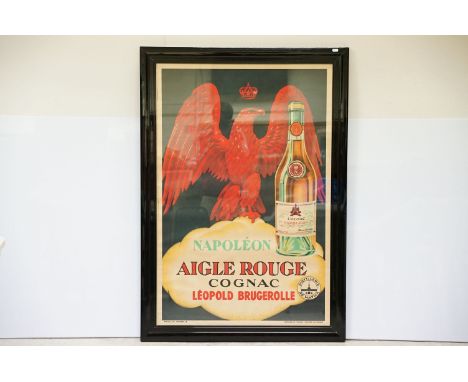 Napoléon Aigle Rouge Cognac, Léopold Brugerolle, Distillerie de Matha, Imprimé en France (Printed in France) advertising post