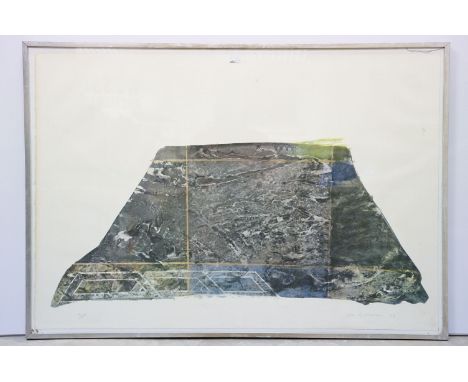 John G Walker (B.1939), abstract expressionist landscape, signed in pencil lower right and dated '69, initialled a/p lower le