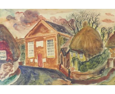 Leslie Hurry (1909-1978) - 'Village Scene', signed, inscribed James Bourlet & Sons Limited and Anthony Hepworth gallery label